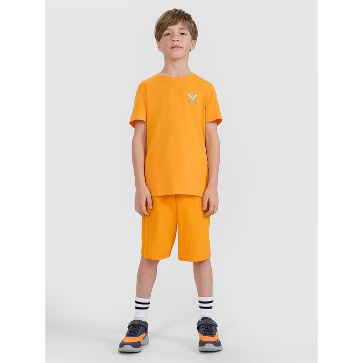 4F fiú melegítőnadrág, narancssárga, oversized, pamut