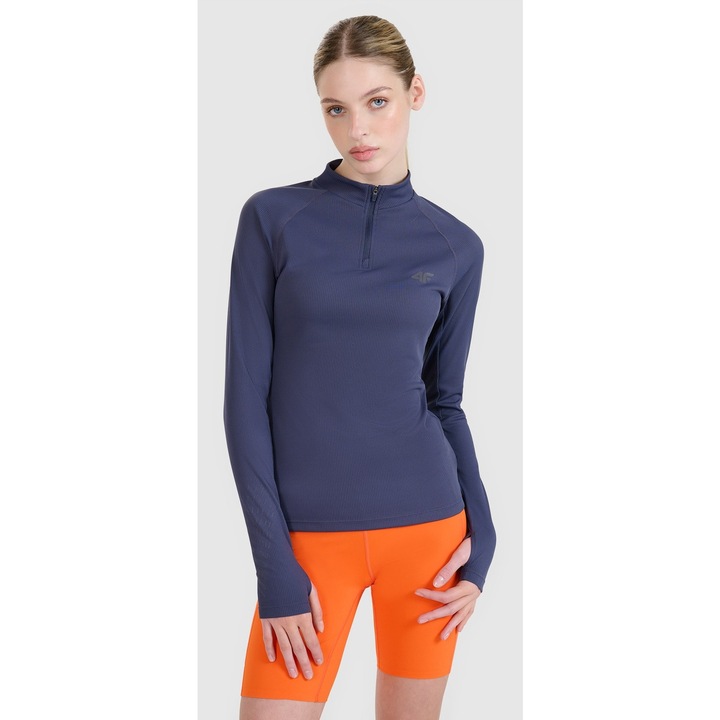 4F női sport póló, hosszú ujjú, gyorsan száradó, szürke, hegyi futáshoz