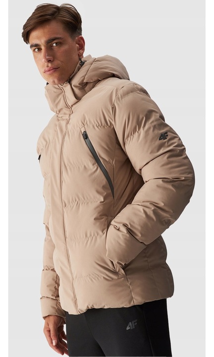 Geaca Puf Barbati Bej 4F, Regular Fit, NeoDry 10000, Sportstyle, AW24, S-3XL