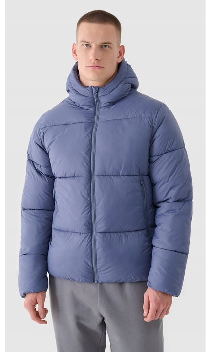 4F férfi dzseki, szintetikus pehelyből, kapucnival, vízálló, kék, 3XL INTL