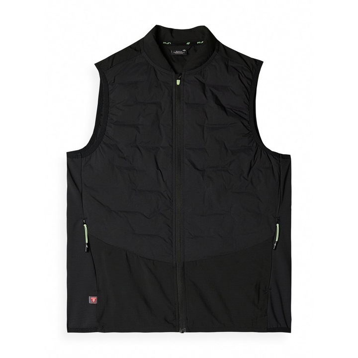 Vesta sport 4F pentru femei, guler ridicat, umplutura PrimaLoft Silver, gri, poliester, pentru alergare