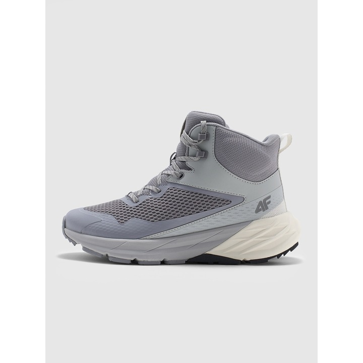 Női túrabakancs 4F, TPU/hálós, szürke/fehér, 36 EU