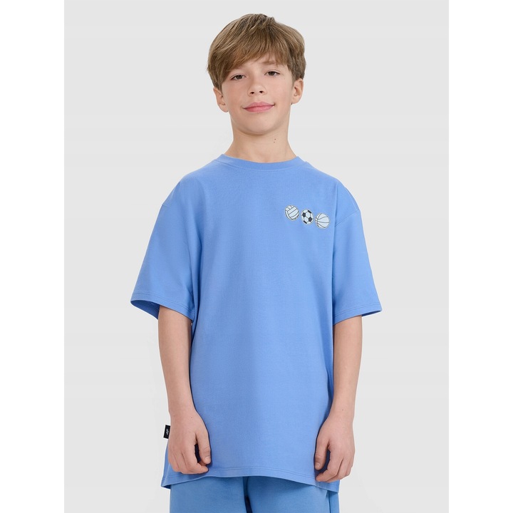 Fiú póló 4FJRSS25TTSHM2640-33S, 4F, pamut, kék