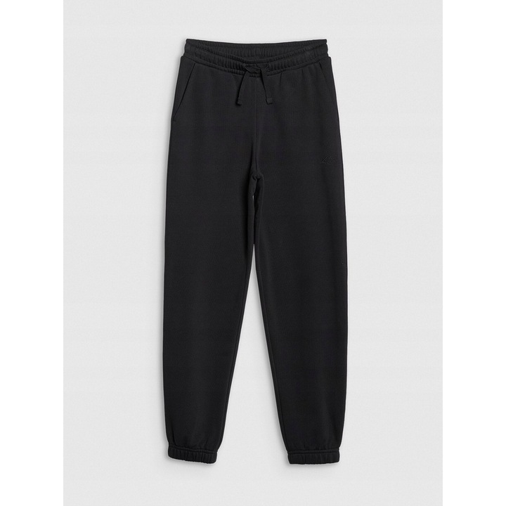 Gyerek sportnadrág, 4F, fekete, sportos fazon, textil lányoknak