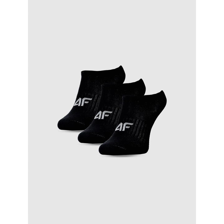 Чорапи 4F за момичета, комплект от 3, черни, памучни, ежедневни