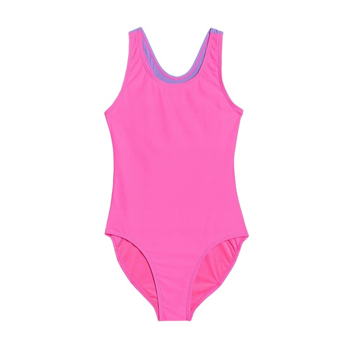 Egész fürdőruha lányoknak, 4F, poliészter/elasztán, rózsaszín