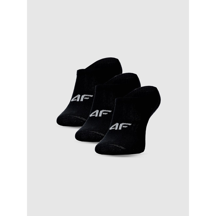 Чорапи 4F за момчета, комплект от 3, черни, памучни, спортен стил