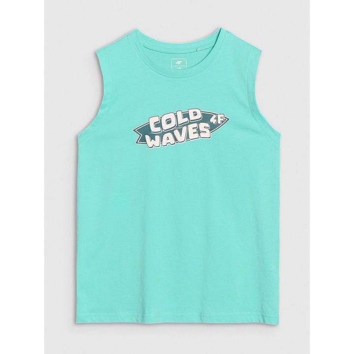 Fiú felső 4FJWSS25TSLEM164, 4F, pamut, türkiz