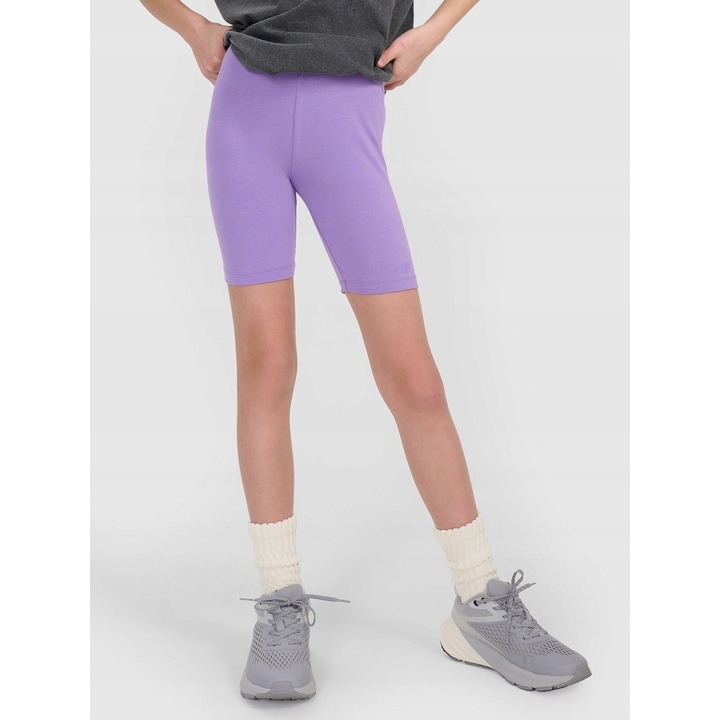 4F kerékpáros harisnya, lila, karcsúsított szabású, 95% pamut, lányoknak, 152 CM