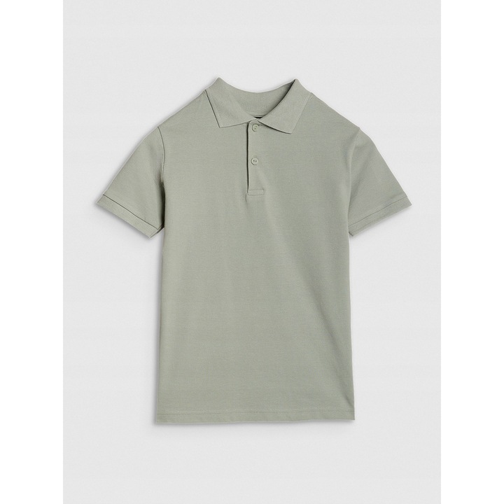 4F fiú pólóing, türkiz, 100% pamut, regular fit, klasszikus gallér 2 gombbal, 122 CM