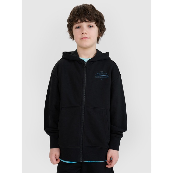 Gyermek pulóver, 4F, fekete, poliészter