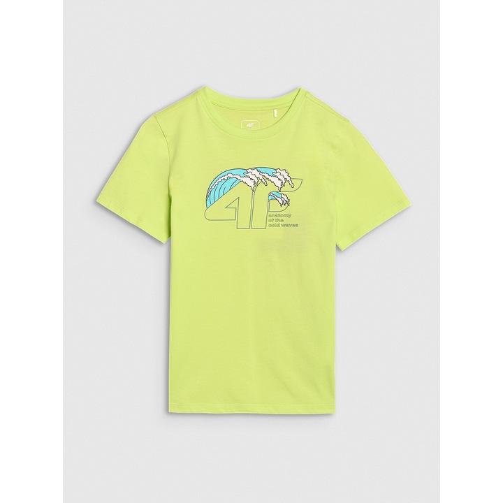 4F gyerek polo, pamut mintaval, Zöld