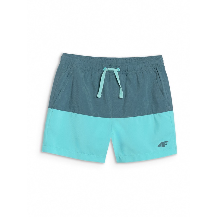 Pantaloni scurti de baie pentru baieti, 4F, poliester, turcoaz