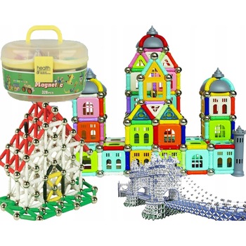 Set Interactiv, educativ si creativ cu 328 piese de constructie cu numeroase posibilitati de construit creativ, Magnetic World Set Interactiv, educativ si creativ cu 328 piese de constructie cu numeroase posibilitati de construit creativ, Magnetic World