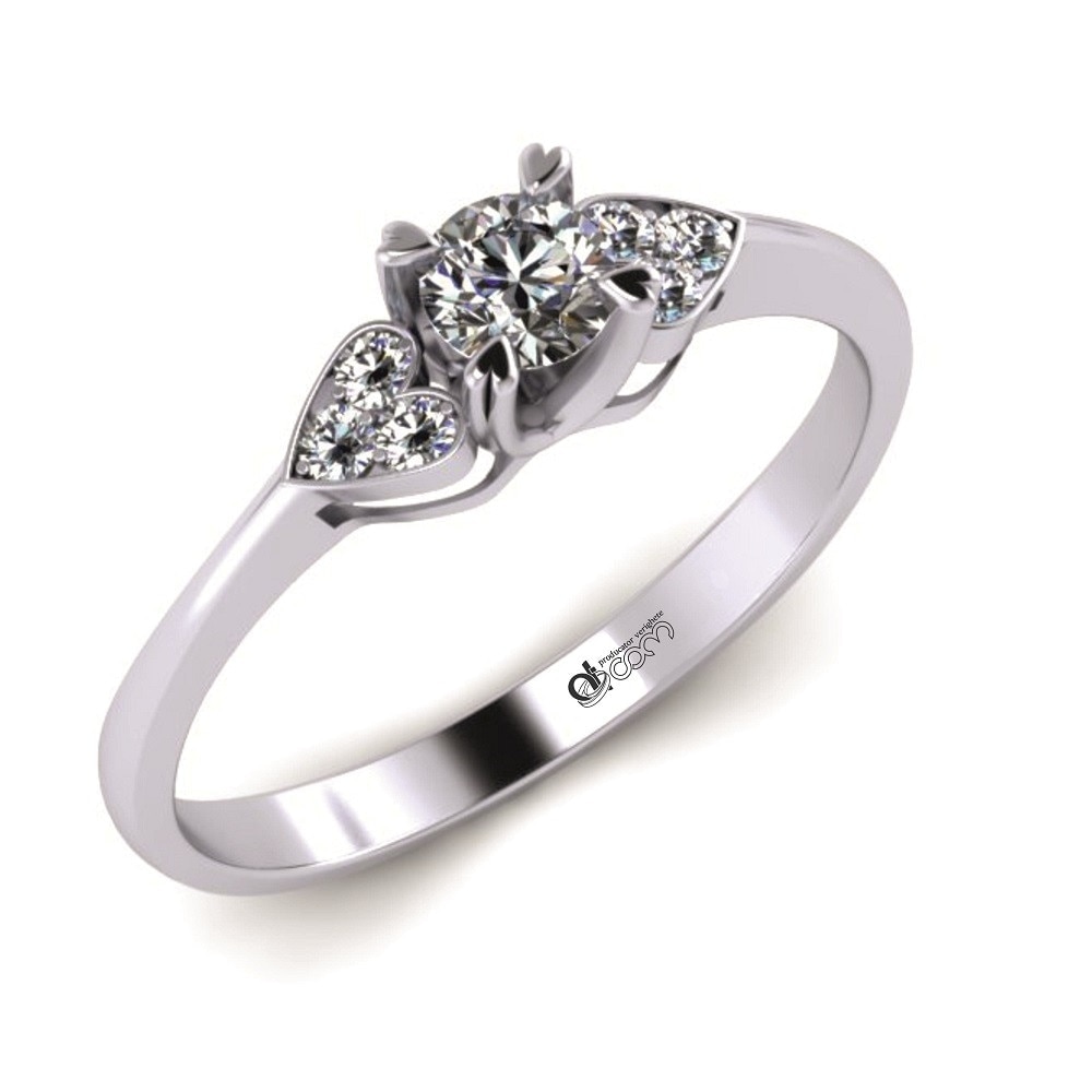 Inel de logodna cu diamant Nistor aur alb, 54