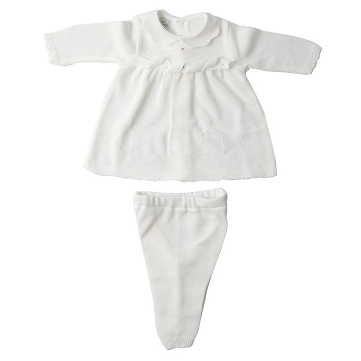 Set tricotat pentru ceremonie Lusie, Alb