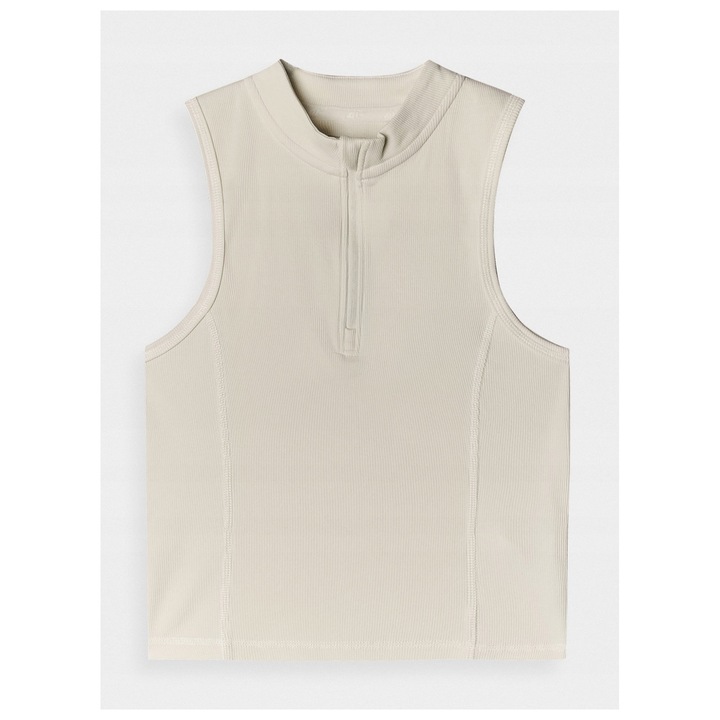 4F női sportpóló, karcsúsított, fehér, pamut elasztán, XL INTL