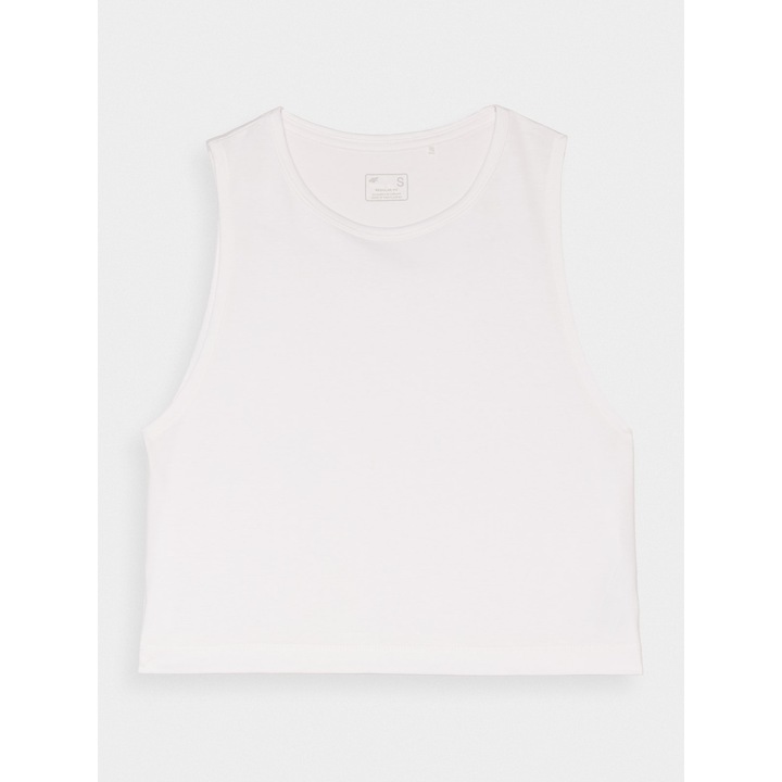 Maiou sport dama 4F, alb, bumbac croiala normala, Alb