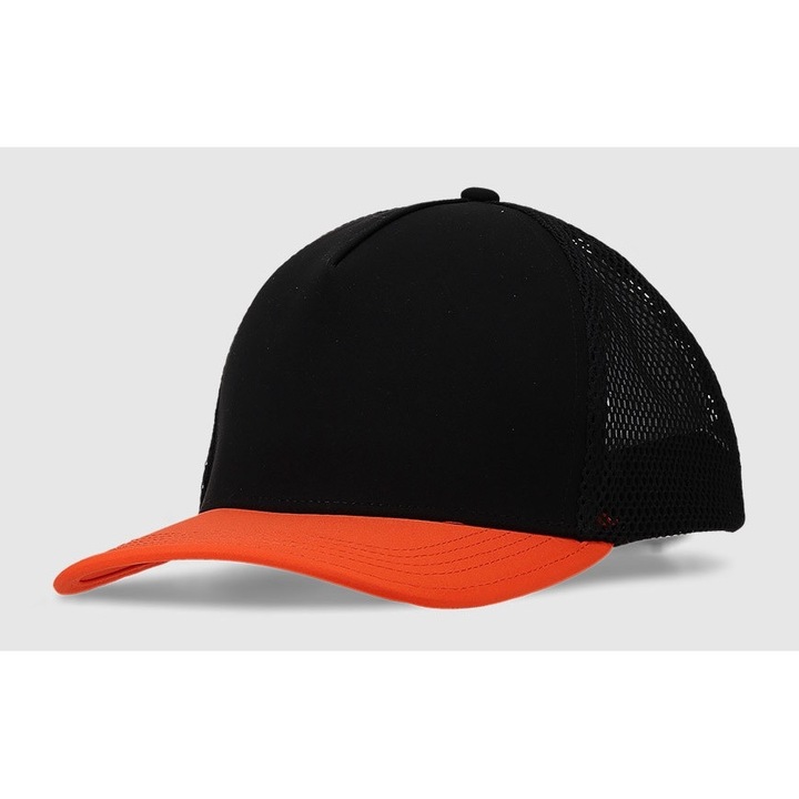 Унисекс шапка с козирка, 4F, модел за шофьор на камион, синтетична, черна/оранжева, L/XL