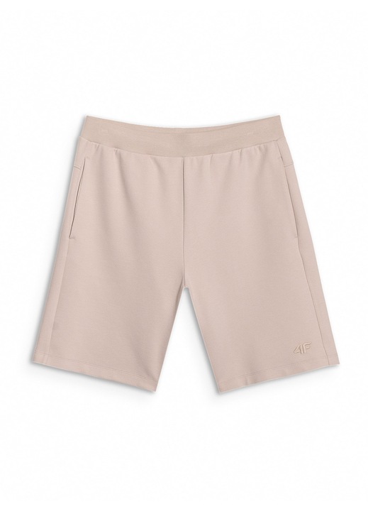 Pantaloni de trening 4F, bej, material sintetic, croiala regulata, S INTL