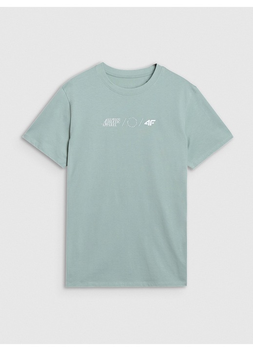 Férfi póló 4F, regular fit, türkiz, 100% pamut, S INTL