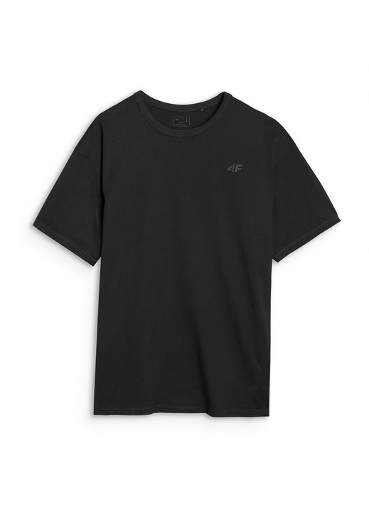 Tricou barbati 4F supradimensionat, bumbac 100%, negru, maneci scurte