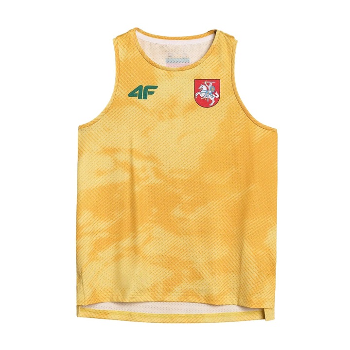 4F női sportpóló, szintetikus/elasztán, 4FDry technológia, sárga, S INTL