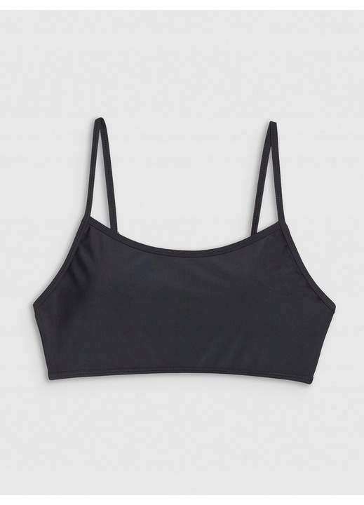 4F bikinifelső, fekete, szintetikus anyag, kivehető kosárral, állítható pántokkal