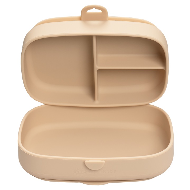Caserola compartimentata din silicon cu ventuza, AppeKids Magic Box - Bubble Beige