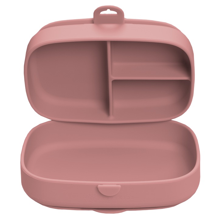 Caserola compartimentata din silicon cu ventuza, AppeKids Magic Box - Old Rose