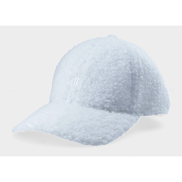 4F sportsapka, fehér, sherpa anyag, 6 paneles, tépőzáras állítás, S-M méret