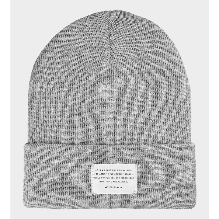Beanie sapka Unisex 4F, Poliészter, Világosszürke