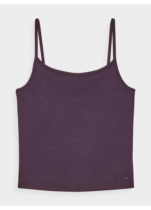 Top Dama Violet Inchis 4F Cropped Sportstyle, Slim Fit, Material Confortabil Poliester-Modal, Bretele Subtiri, Gama XS-XL