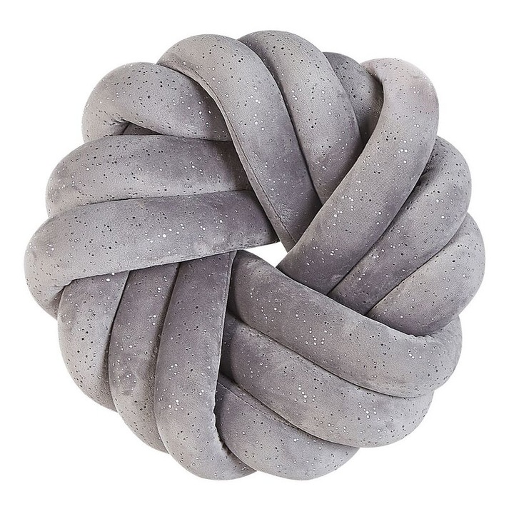 Perna cu nod din catifea cu sclipici gri 30 x 30 cm Akola