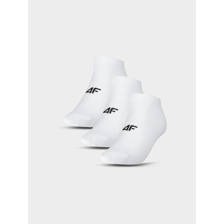 Дамски спортни чорапи 4F, комплект от 3, бели, синтетични, размер 32-34 EU