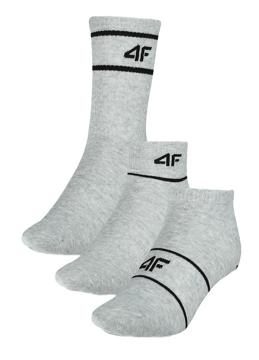 Унисекс чорапи 4FWMM00USOCU377-27M, 4F, Памук, 3 чифта, Сиви