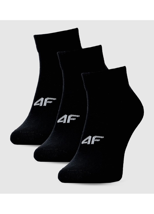 Дамски чорапи, 4F, комплект от 3 чифта, черни, памучни, 35-38 EU