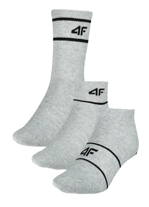 Мъжки чорапи 4FWMM00USOCU377-27M, 4F, Памук, Сив, 3 чифта, 39-42 EU