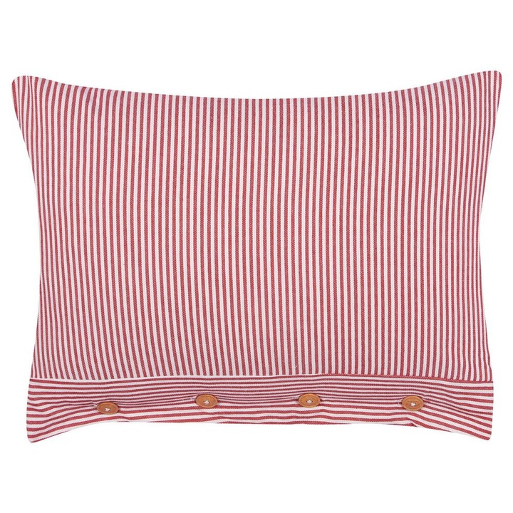 Perna decorativa din bumbac rosu si alb 40 x 60 cm Aalita