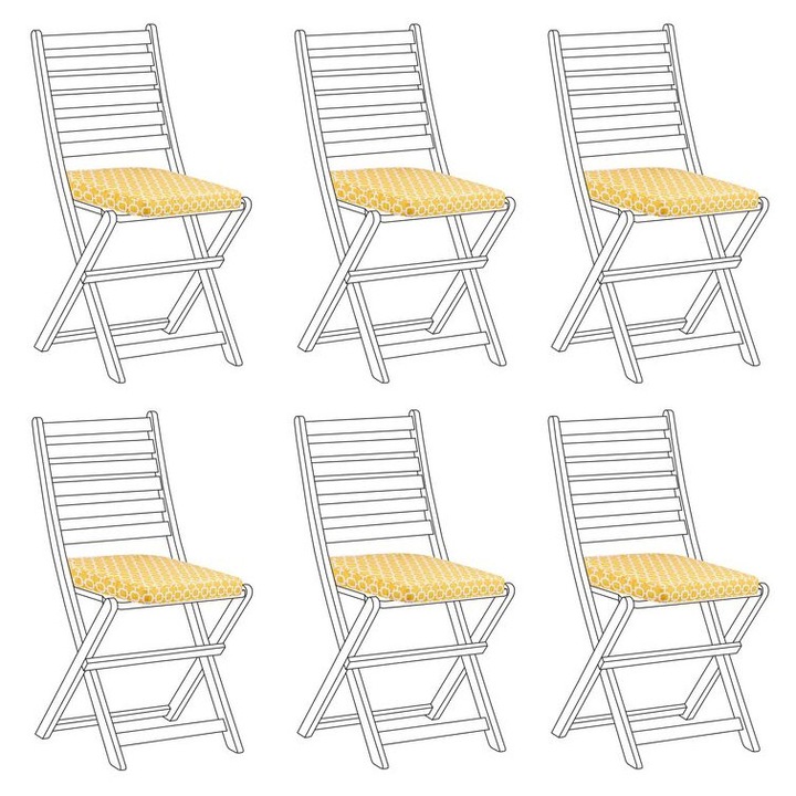 Set de 6 perne pentru scaun Tolve 39 x 31 cm Galben