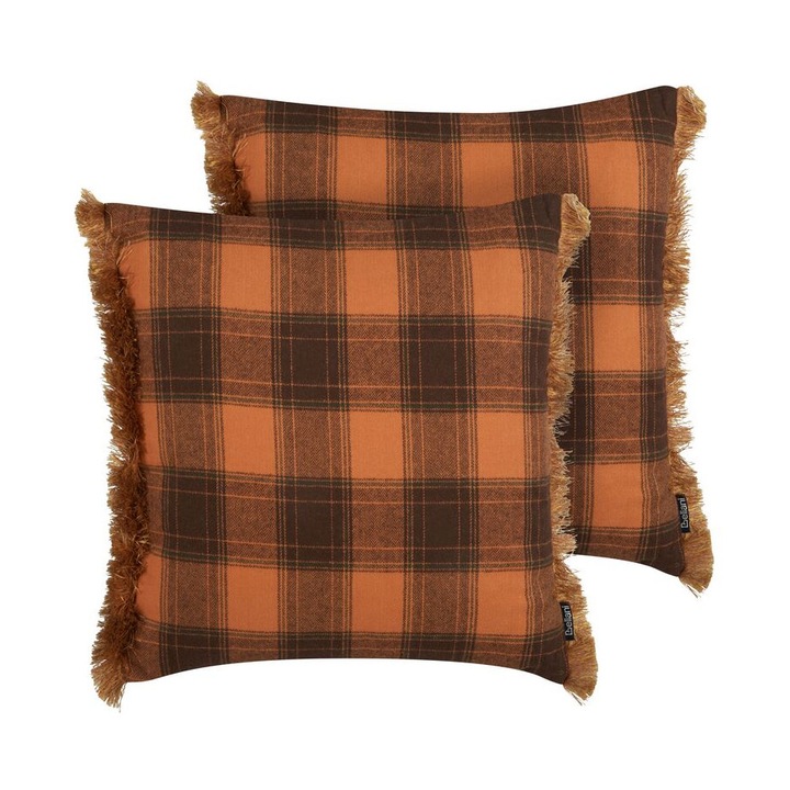 Set de 2 perne negre si portocalii 45 x 45 cm Barja