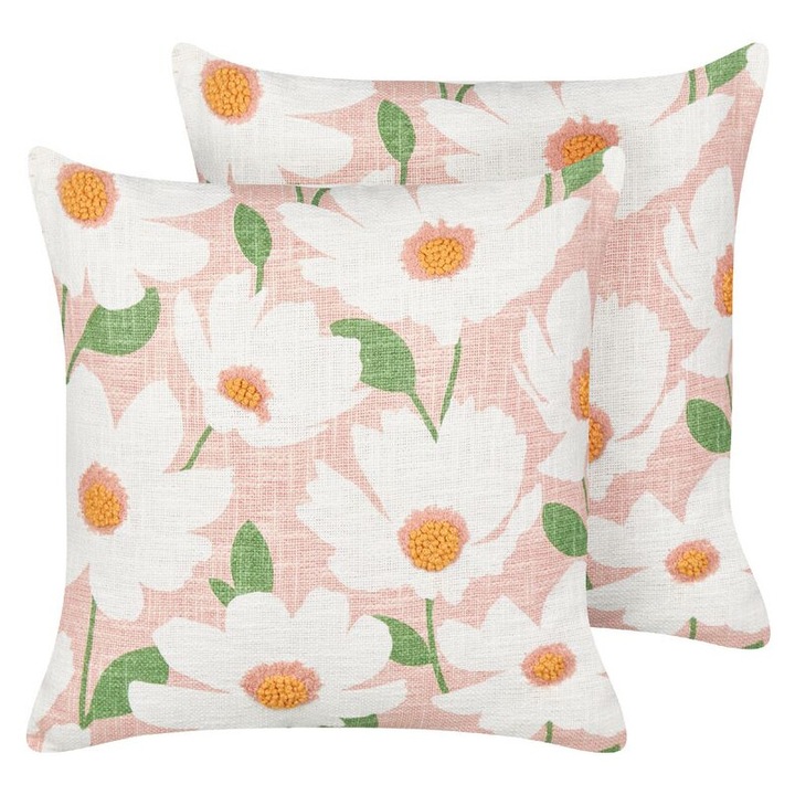 Set de 2 perne din bumbac roz 45 x 45 cm Jatropha