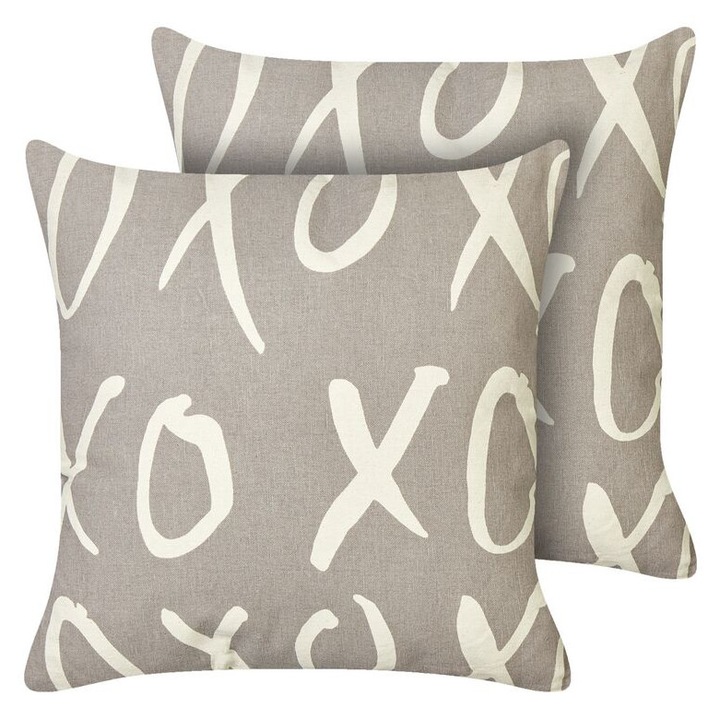 Set de 2 perne din bumbac gri 45 x 45 cm Telopea