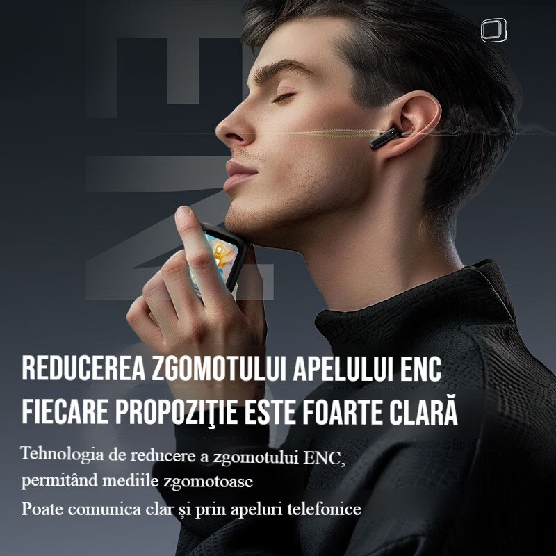 Casti wireless bluetooth cu anularea zgomotului imbunatatita, Audio ...
