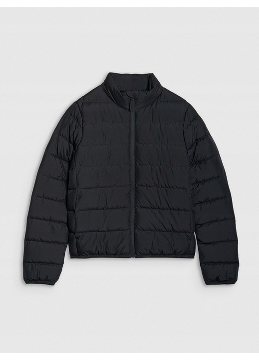 4F női pehelykabát, fekete, természetes töltettel