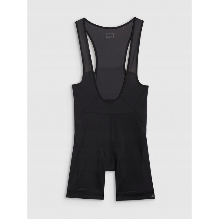 Női rövid kerékpáros nadrág, 4F, fekete, poliészter anyag, csúszásgátló technológia, fényvisszaverő részletek