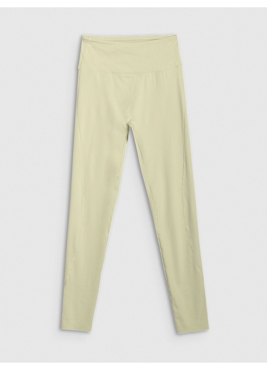 Női 4F jóga leggings, zöld, szintetikus anyag, magas derekú, 4FDry technológia