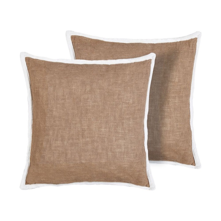 Set de 2 perne decorative din bumbac 45 x 45 cm maro Ianthe