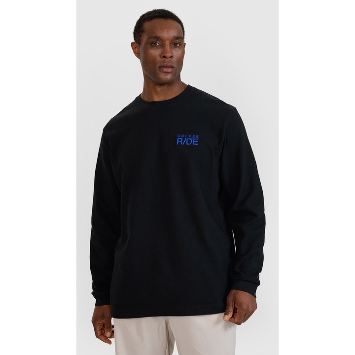 4F sportpulóver, túlméretezett, hosszú ujjú, fekete, pamut-poliészter, M INTL