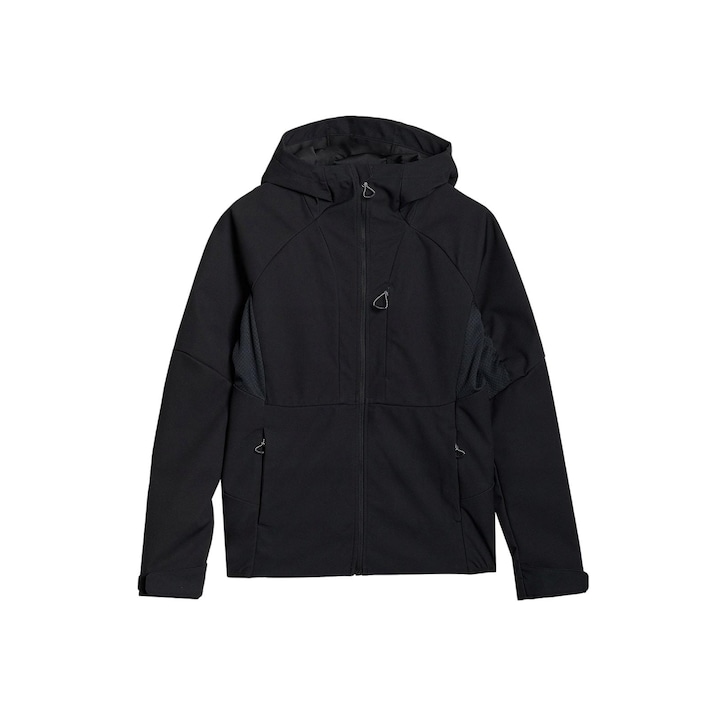 4F női softshell kabát, 10000-es membrán, fekete, túra
